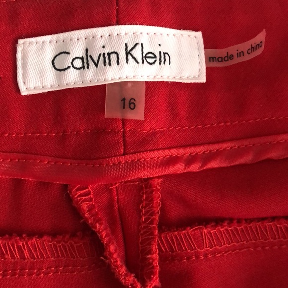Calvin Klein Red Zip Ankle Pants Sz 16 - Picture 6 of 9